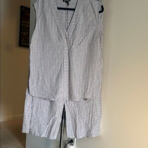 NIC+ZOE Striped Gray Pantsuit